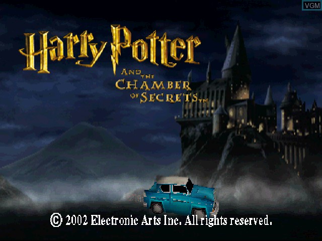 Title screen of the game Harry Potter and the Chamber of Secrets on Sony Playstation