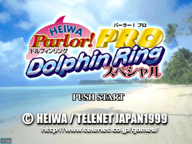 Title screen of the game Heiwa Parlor! Pro - Dolphin Ring Special on Sony Playstation