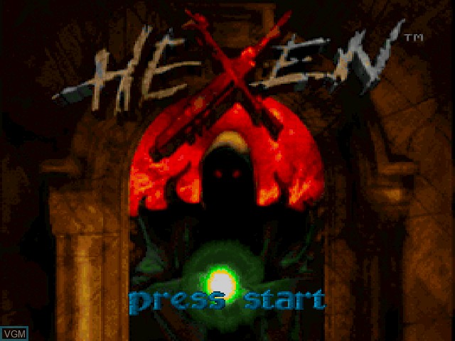 Title screen of the game Hexen - Beyond Heretic on Sony Playstation