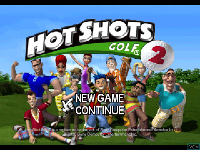 Title screen of the game Hot Shots Golf 2 on Sony Playstation
