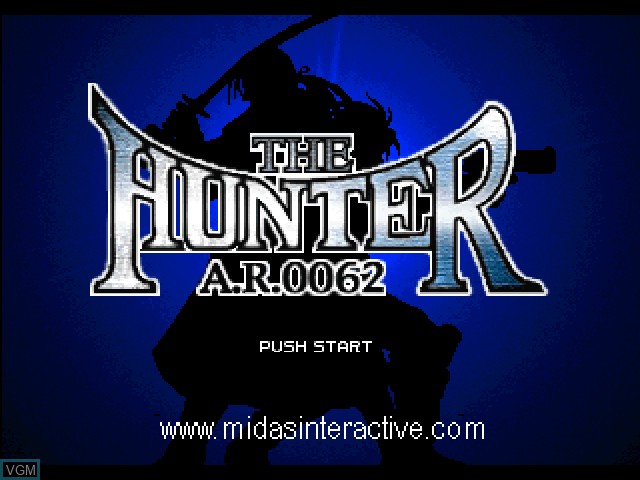Title screen of the game Hunter, The on Sony Playstation