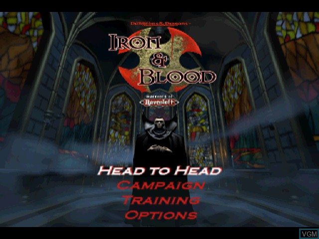 Title screen of the game Advanced Dungeons & Dragons - Iron & Blood - Warriors of Ravenloft on Sony Playstation