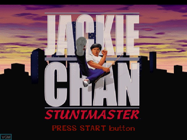 Title screen of the game Jackie Chan - Stuntmaster on Sony Playstation