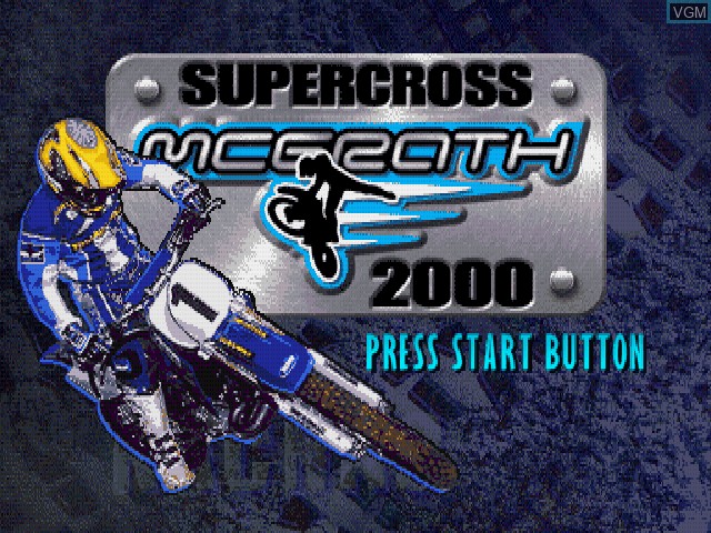 Title screen of the game Jeremy McGrath Supercross 2000 on Sony Playstation