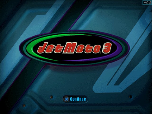 Title screen of the game Jet Moto 3 on Sony Playstation