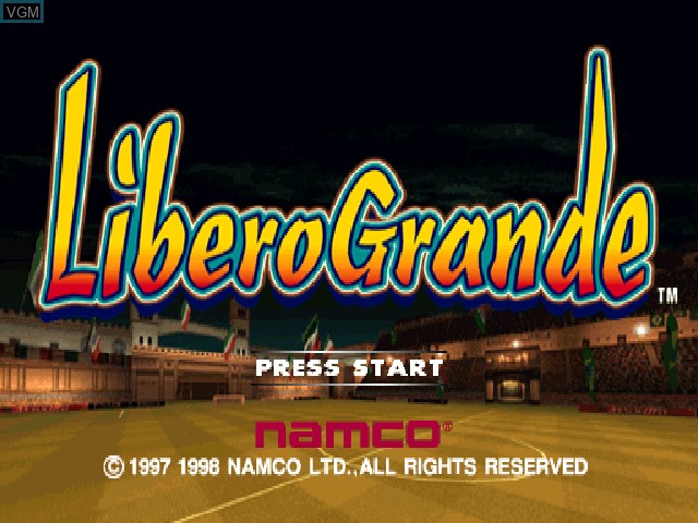 Title screen of the game Libero Grande on Sony Playstation