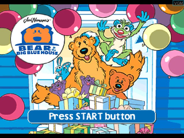 Title screen of the game Jim Henson's Bear in the Big Blue House on Sony Playstation