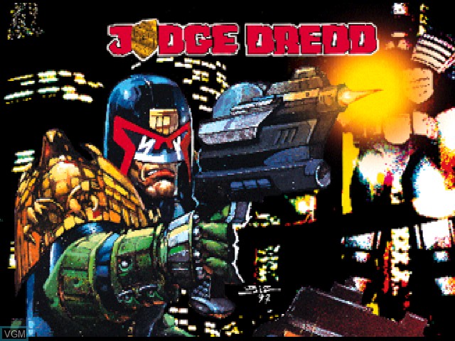 Title screen of the game Judge Dredd on Sony Playstation