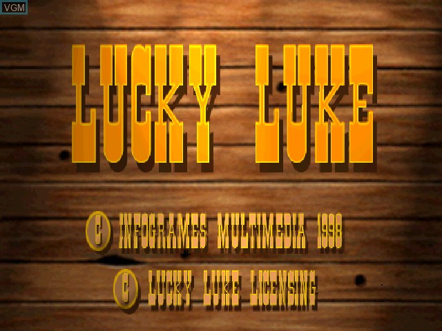 Title screen of the game Lucky Luke on Sony Playstation