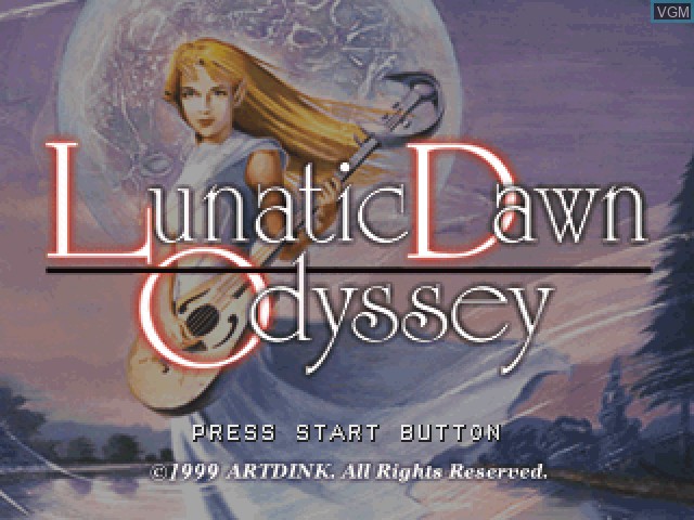 Title screen of the game Lunatic Dawn Odyssey on Sony Playstation