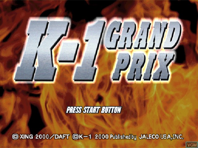 Title screen of the game K-1 Grand Prix on Sony Playstation