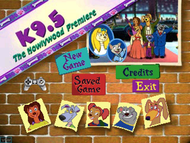 Title screen of the game K9.5 5 - The Howlywood Premiere on Sony Playstation