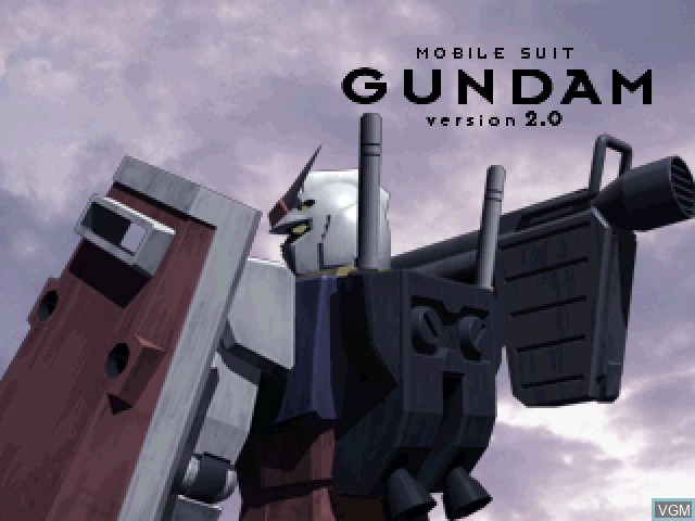 Title screen of the game Kidou Senshi Gundam Version 2.0 on Sony Playstation