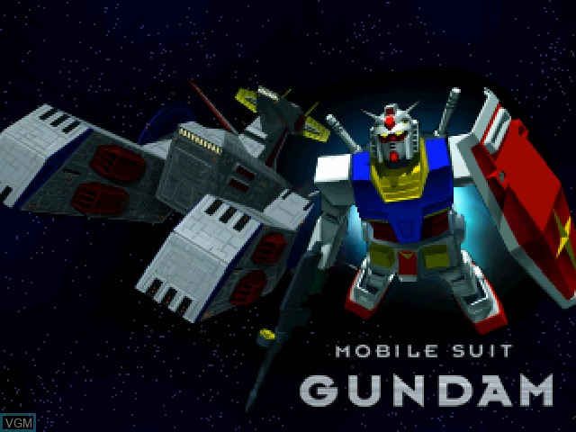 Title screen of the game Mobile Suit Gundam on Sony Playstation