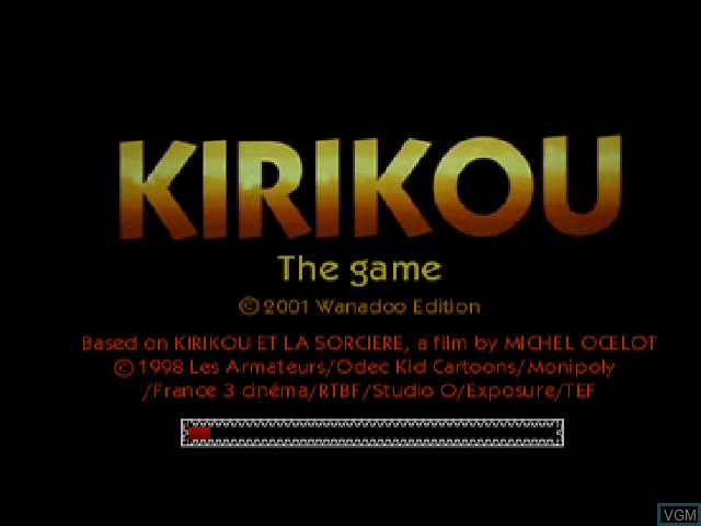 Title screen of the game Kirikou on Sony Playstation