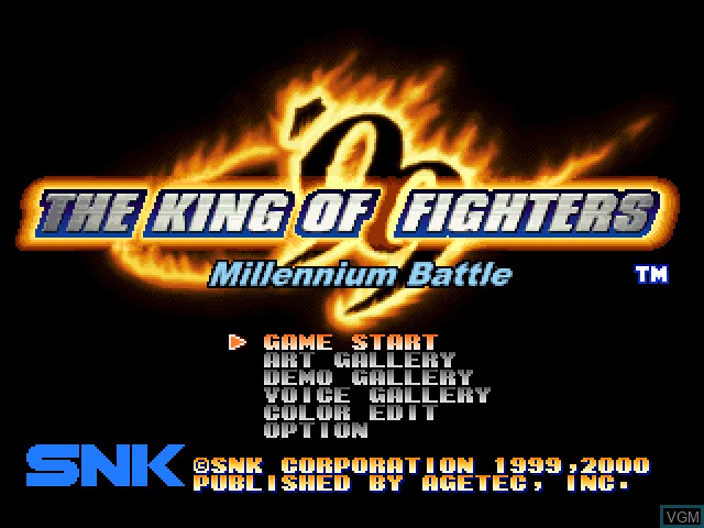 Title screen of the game King of Fighters '99, The on Sony Playstation