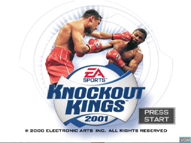 Title screen of the game Knockout Kings 2001 on Sony Playstation