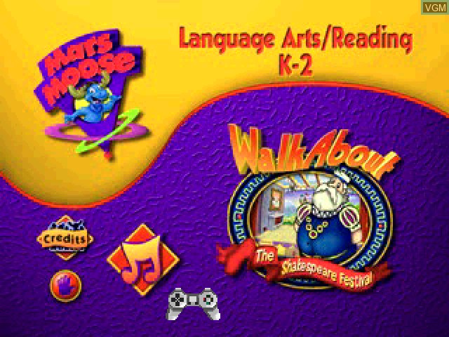 Title screen of the game A Mars Moose Adventure - Walkabout 2 - The Shakespeare Festival on Sony Playstation