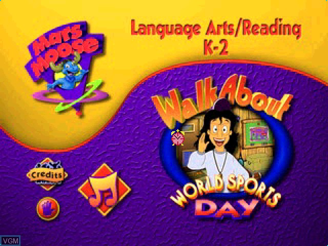 Title screen of the game A Mars Moose Adventure - Walkabout 3 - World Sports Day on Sony Playstation