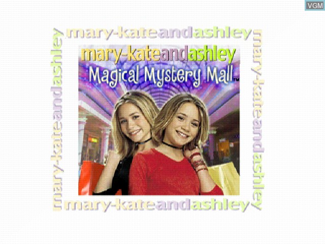 Title screen of the game Mary-Kate and Ashley - Magical Mystery Mall on Sony Playstation
