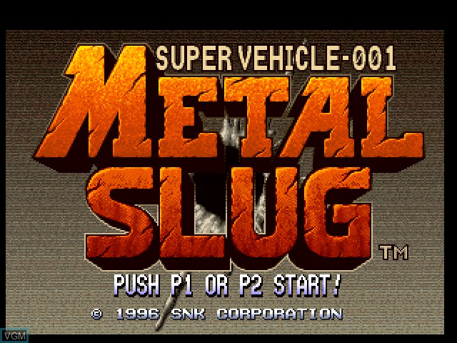 Title screen of the game Metal Slug on Sony Playstation