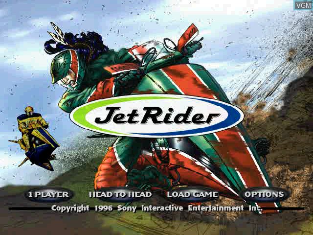 Title screen of the game Jet Rider on Sony Playstation