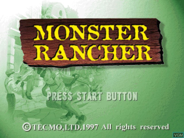 Title screen of the game Monster Rancher on Sony Playstation
