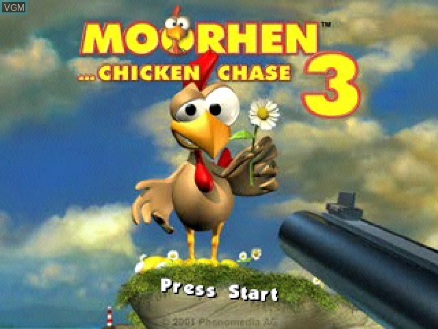 Title screen of the game Moorhen 3 - Chicken Chase on Sony Playstation