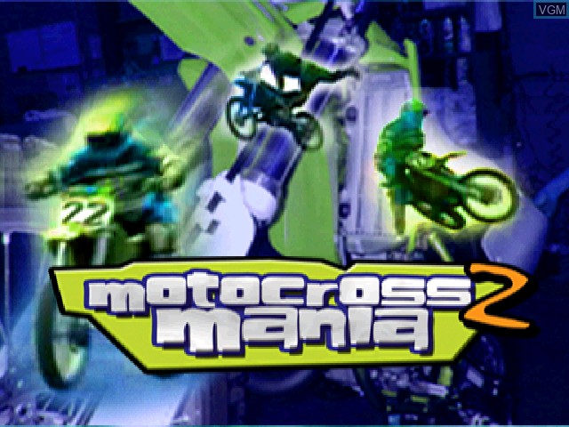 Title screen of the game Motocross Mania 2 on Sony Playstation