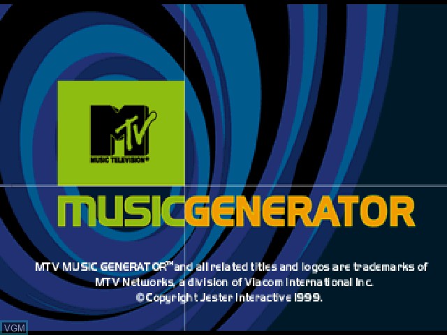Title screen of the game MTV Music Generator on Sony Playstation