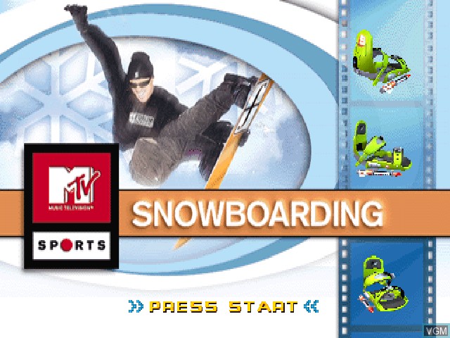 Title screen of the game MTV Sports - Snowboarding on Sony Playstation