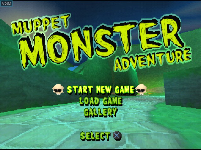 Title screen of the game Muppet Monster Adventure on Sony Playstation