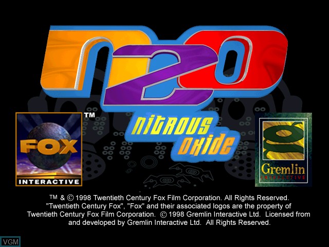Title screen of the game N2O - Nitrous Oxide on Sony Playstation