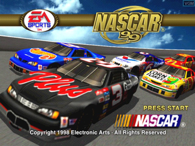 Title screen of the game NASCAR 99 on Sony Playstation