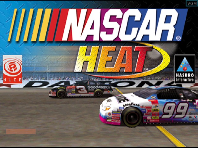 Title screen of the game NASCAR Heat on Sony Playstation