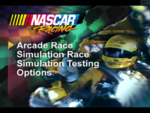Title screen of the game NASCAR Racing on Sony Playstation