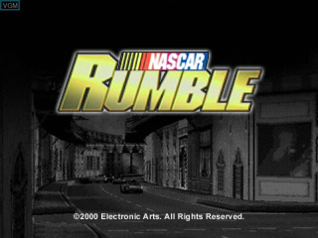 Title screen of the game NASCAR Rumble on Sony Playstation