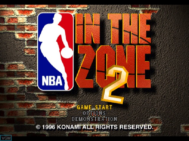 Title screen of the game NBA In the Zone 2 on Sony Playstation