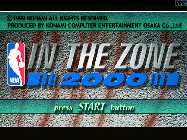 Title screen of the game NBA In The Zone 2000 on Sony Playstation