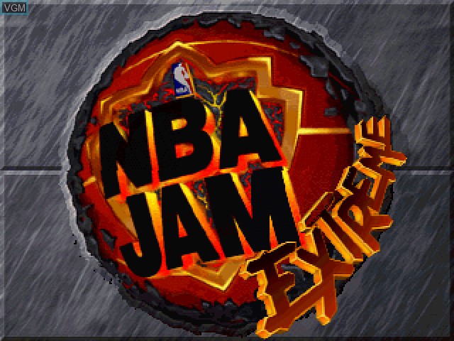 Title screen of the game NBA Jam Extreme on Sony Playstation