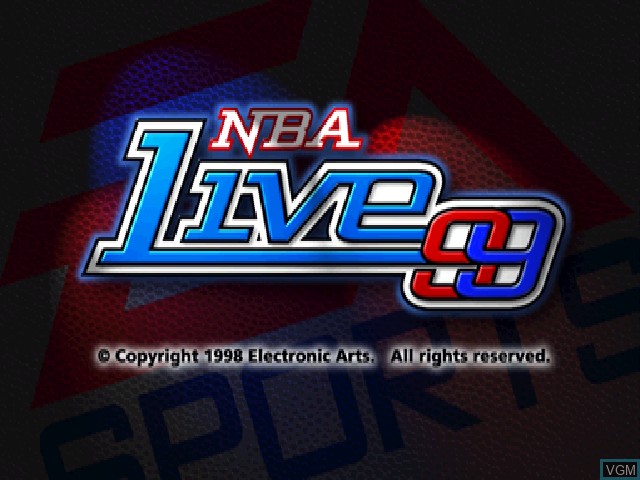 Title screen of the game NBA Live 99 on Sony Playstation