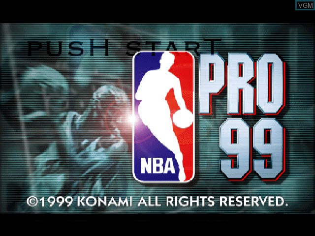 Title screen of the game NBA Pro 99 on Sony Playstation