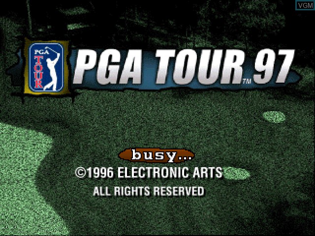 Title screen of the game PGA Tour 97 on Sony Playstation