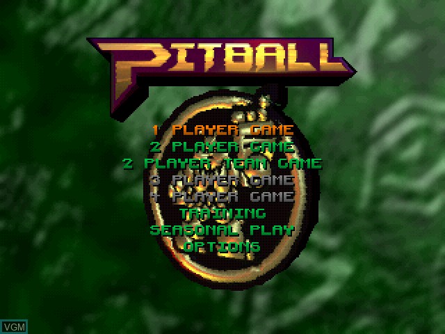 Title screen of the game Pitball on Sony Playstation