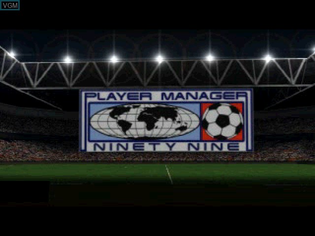 Title screen of the game Player Manager Ninety Nine on Sony Playstation