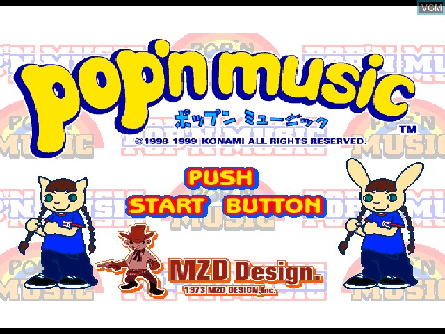 Title screen of the game Pop'n Music on Sony Playstation