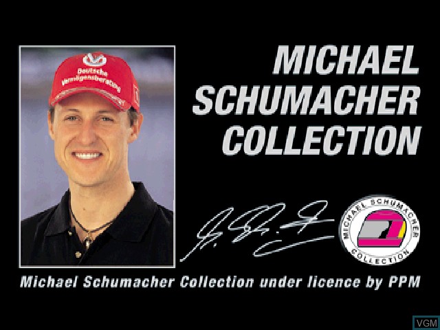 Title screen of the game Michael Schumacher Racing World Kart 2002 on Sony Playstation