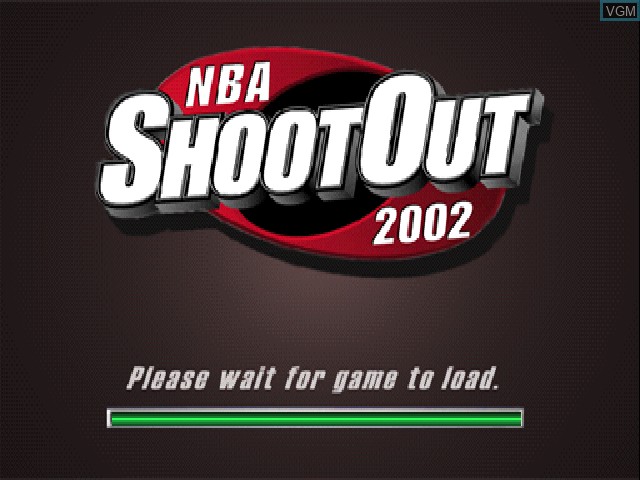 Title screen of the game NBA ShootOut 2002 on Sony Playstation