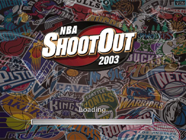 Title screen of the game NBA ShootOut 2003 on Sony Playstation