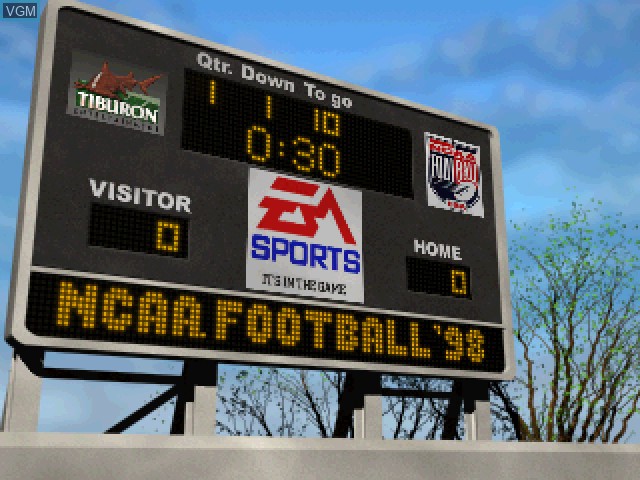 Title screen of the game NCAA Football 98 on Sony Playstation